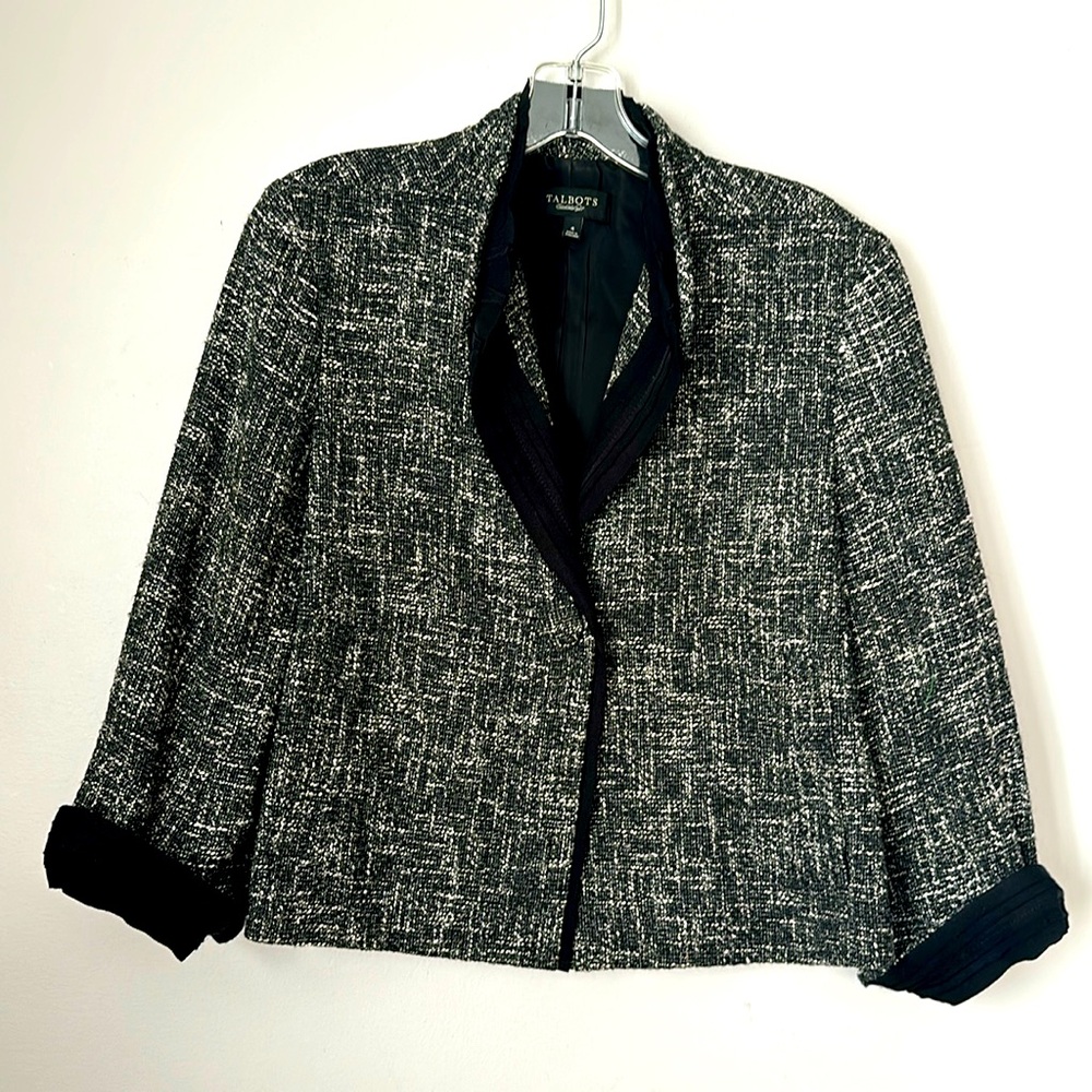 Talbots Blazer Size 4 Cotton Blend Suit Jacket Real Pockets Career